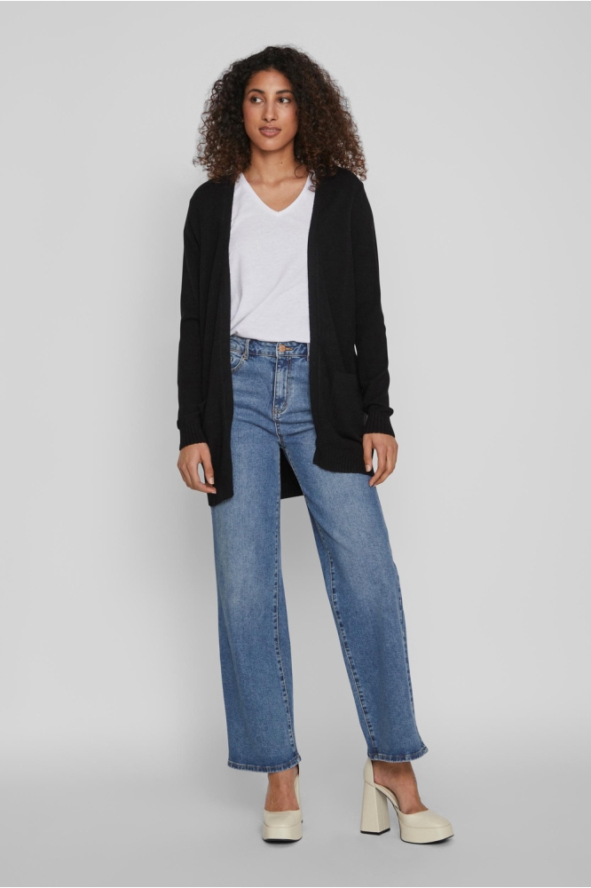 VIRIL L/S OPEN KNIT CARDIGAN-NOOS 14044041 Black